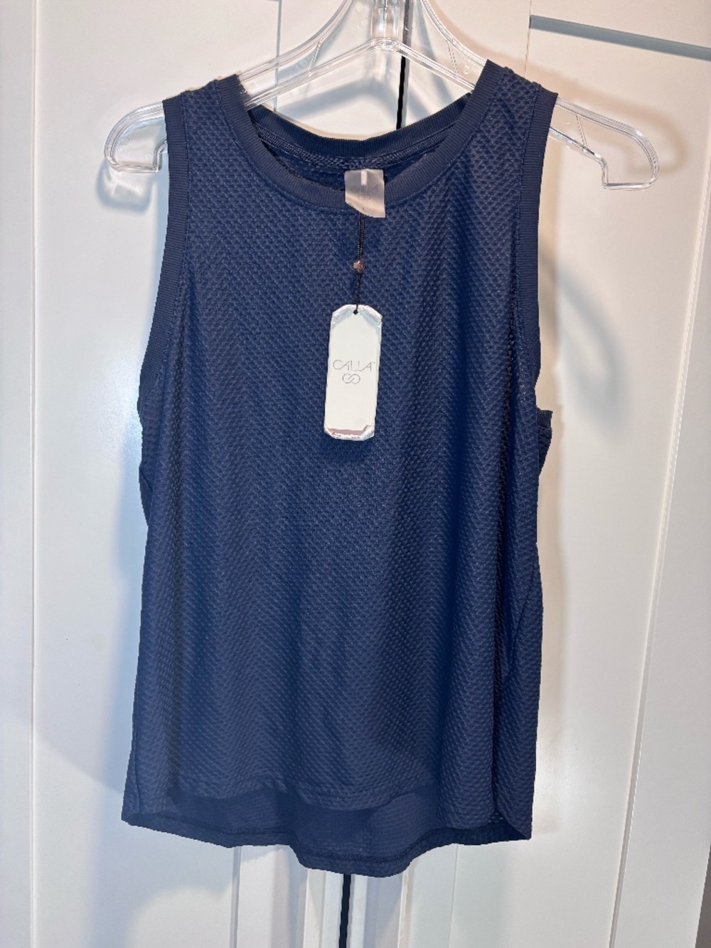 Calia Renew Tank NWT Navy Blue Ardosia Slate Women's Size L Workout top mesh